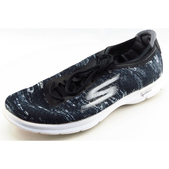 Skechers Gogamat Size 7.5 M Black Lace Up Running Fabric Shoes - Picture 1 of 7